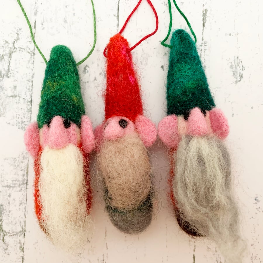 Needlefelted Christmas Gnome - Handmade Swedish Inspired Christmas Decoration