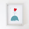I Whaley Love You, whale print, whale wall art, Giclee print