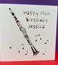 Personalised Clarinet Birthday Card - Clarinetist