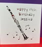 Personalised Clarinet Birthday Card - Clarinetist - Image 1