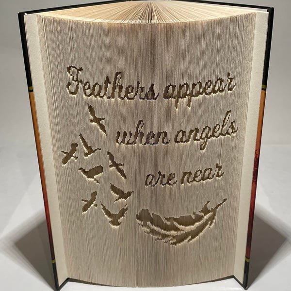 Feathers appear 180 CUT & FOLD Book Folding Pattern - EMAILED PDF PATTERN