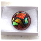 Patchwork Dichroic Fused Glass Brooch 011 Handmade 