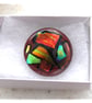 Patchwork Dichroic Fused Glass Brooch 011 Handmade  - Image 1