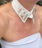 Luxe White & Champagne Detachable Statement Collar - Upcycled Neckcessory - Image 4
