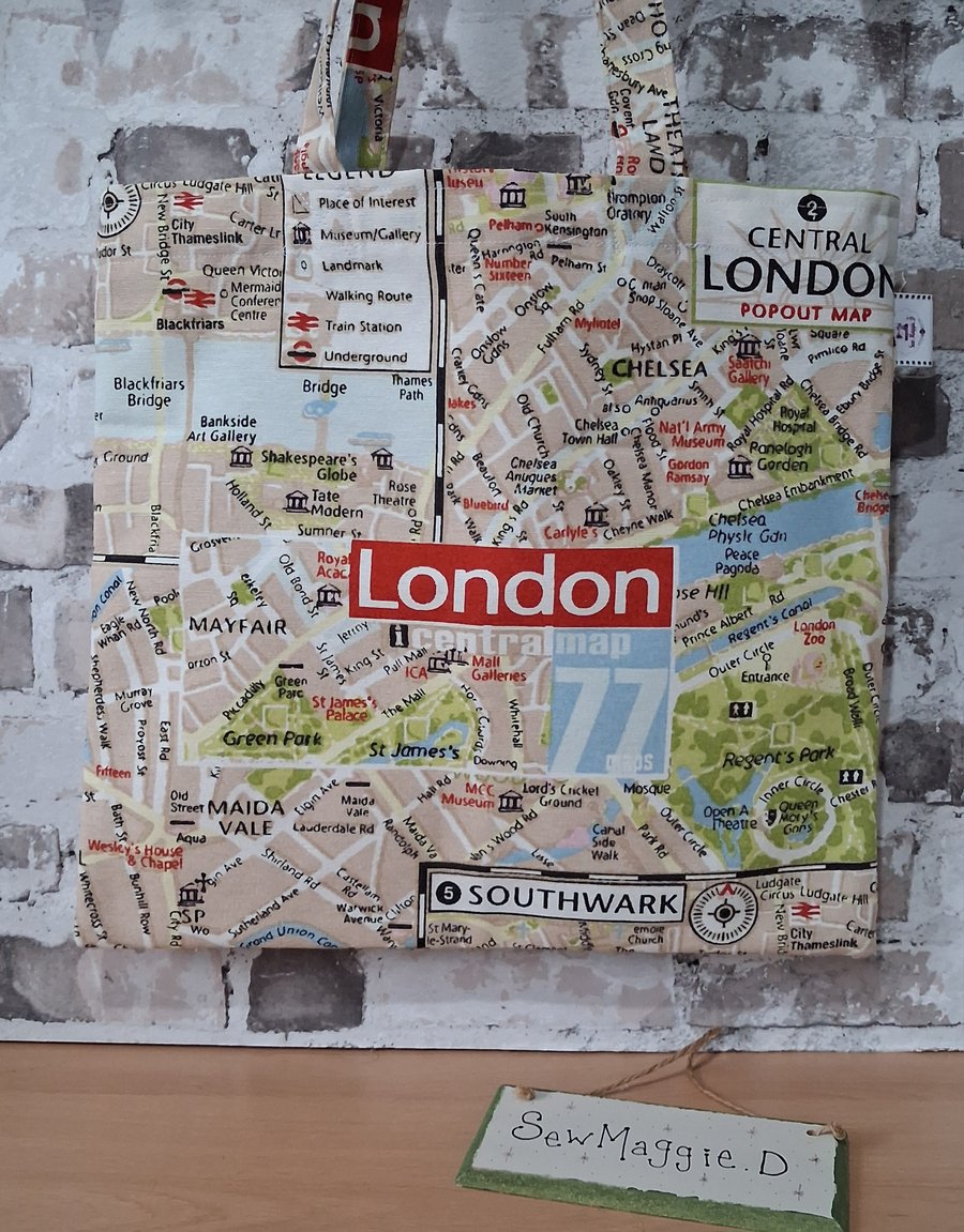 MAP OF LONDON SUSTAINABLE UNLINED TOTE BAG