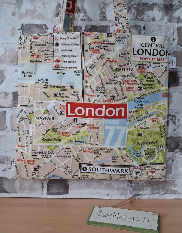 MAP OF LONDON SUSTAINABLE UNLINED TOTE BAG
