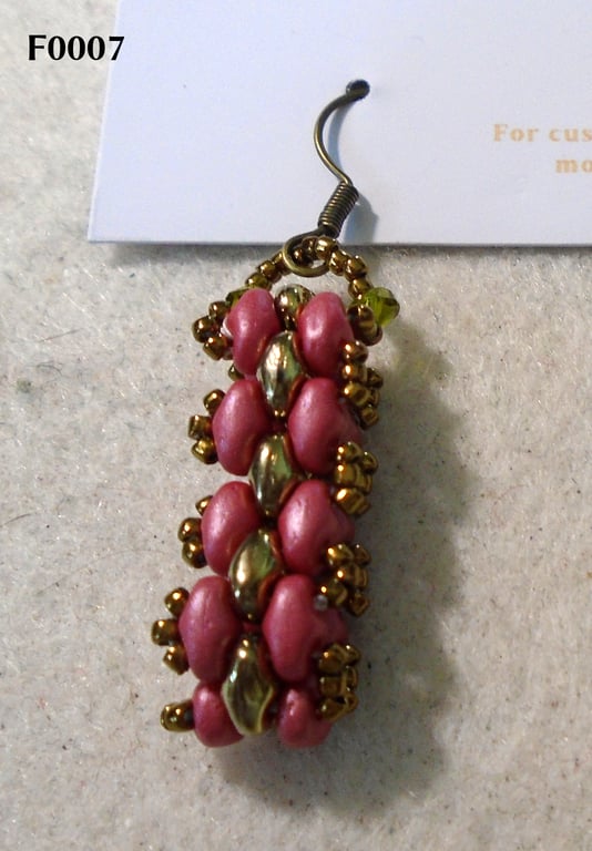 Brickwork-pattern bead earrings (customisable)