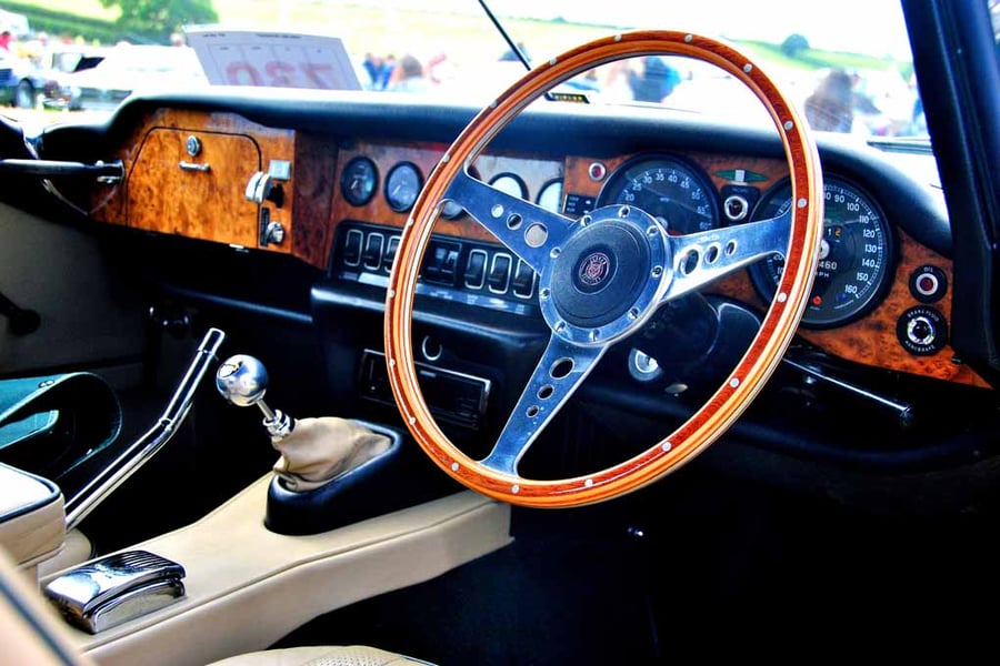 Classic Vintage Jaguar Car Interior Photograph Print