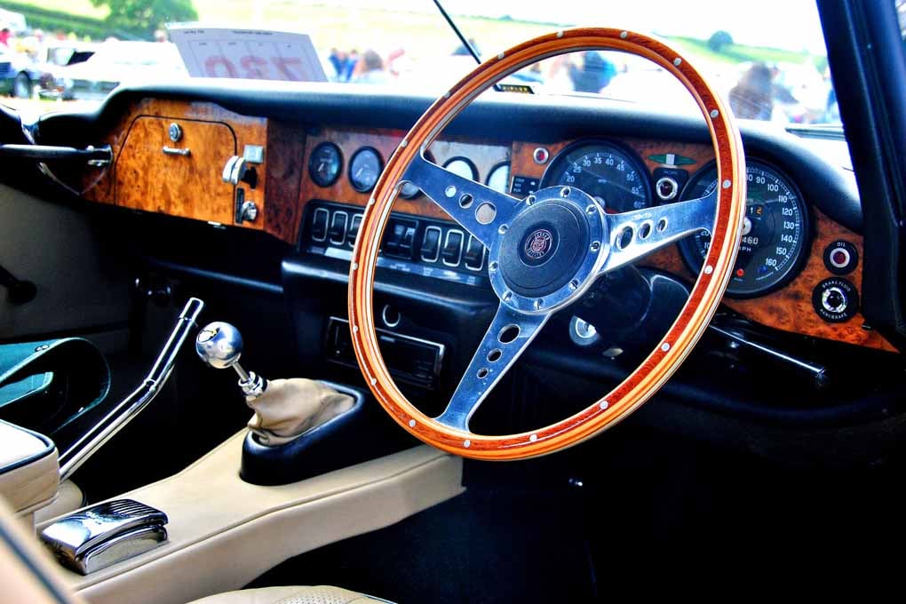 Classic Vintage Jaguar Car Interior Photograph Print