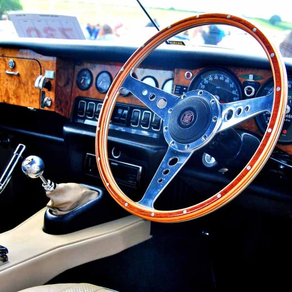 Classic Vintage Jaguar Car Interior Photograph Print