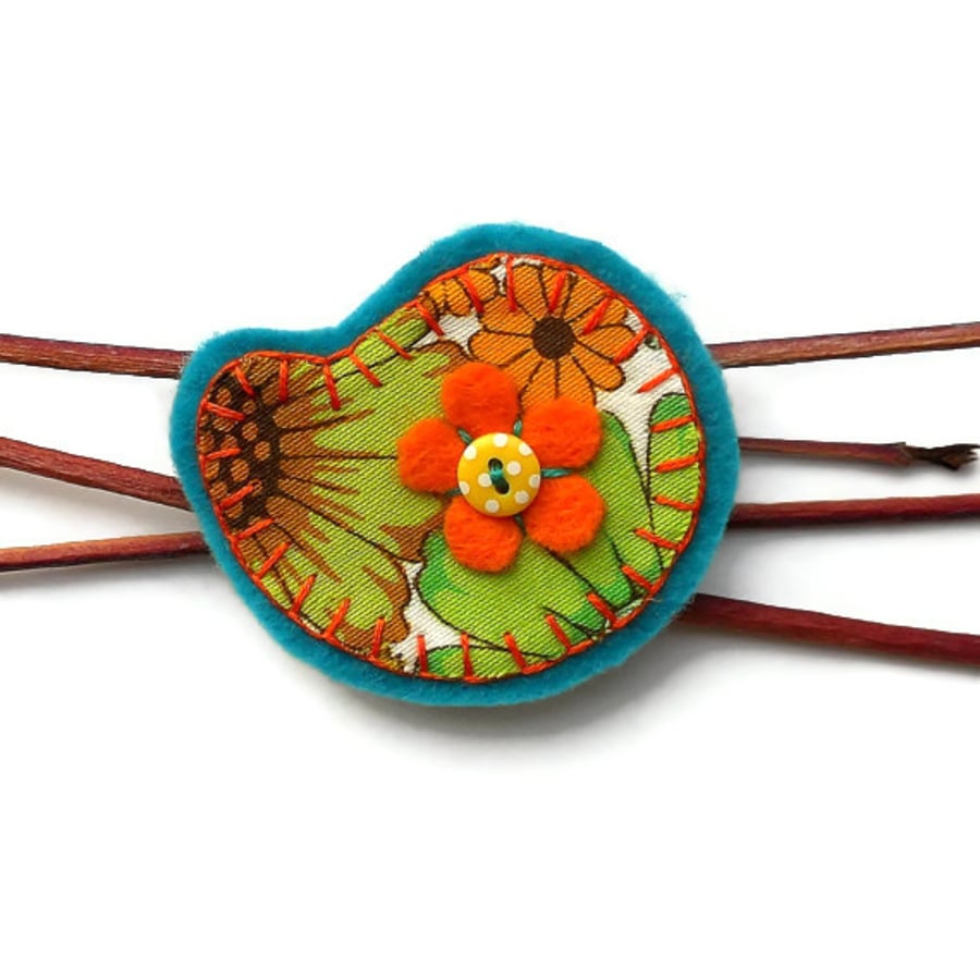 Pretty Citrus Daisy Brooch - Stocking filler SALE