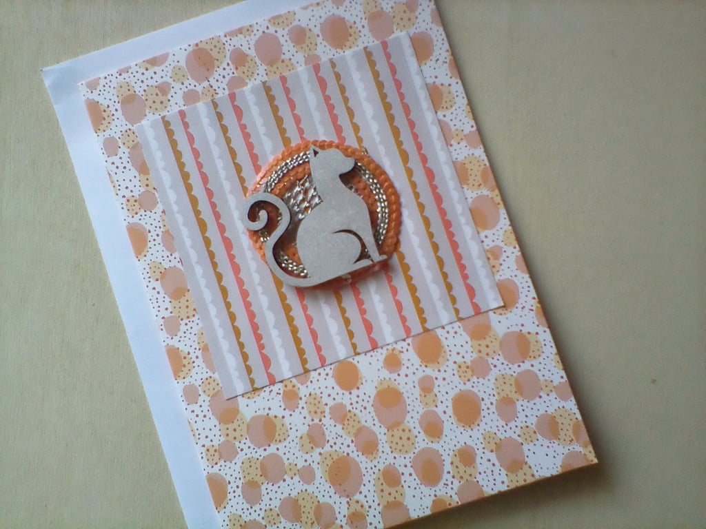 Cat Themed Blank Greetings Card Birthday Thank You etc