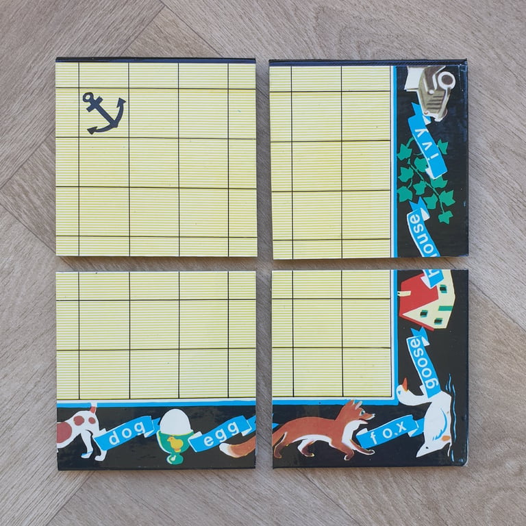 Scrabble for Juniors Coasters (Dog to Ivy) - Upcycled from Real Board