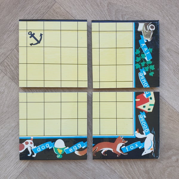 Scrabble for Juniors Coasters (Dog to Ivy) - Upcycled from Real Board