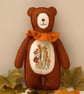 Teddy bear, Wall decor, wall hanging embroidered bear, animal doll  - Image 1
