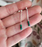 Chrysocolla Bead and Recycled Sterling Silver Drop Earrings - Image 5