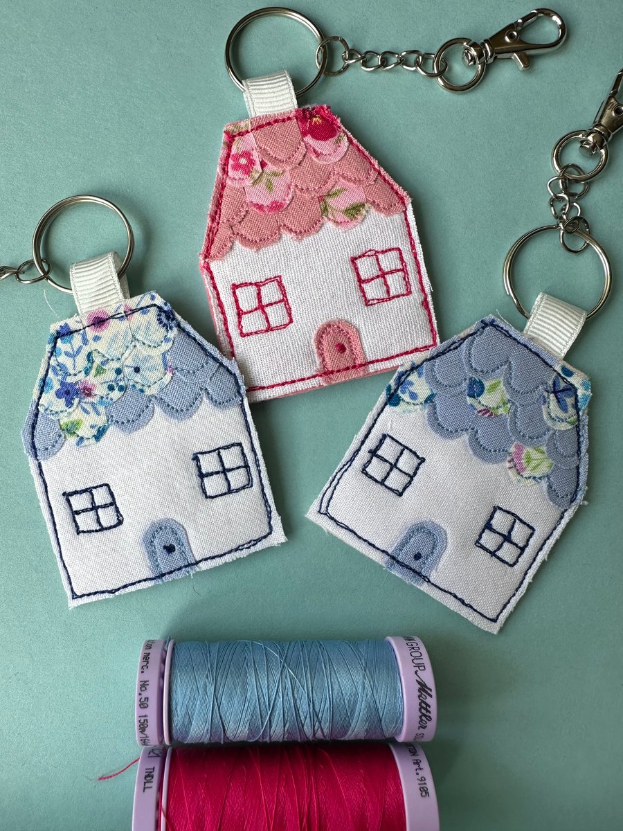 Little cottage keyring ONLY BLUE LEFT