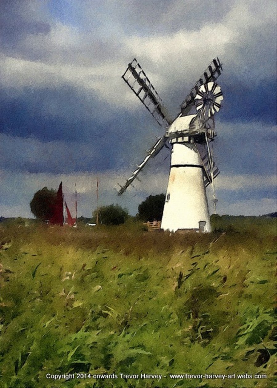 Norfolk Windmill - 7x5 inch Exclusive Fine Art Print