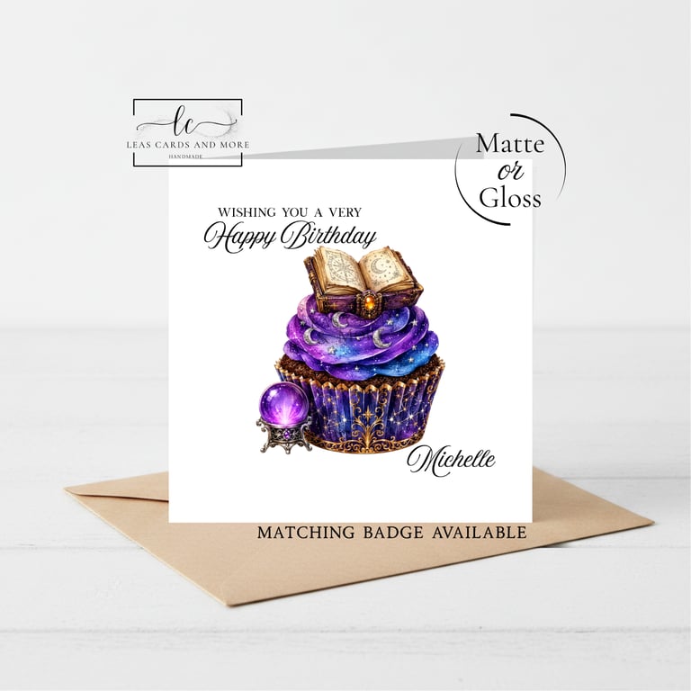 Witchy Cupcake Happy Birthday Card