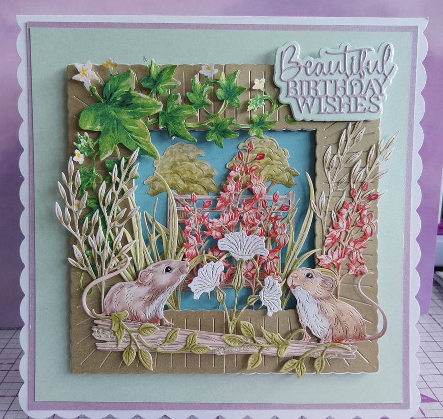 Handmade Decoupage Birthday Card 