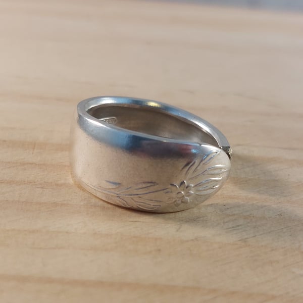 Upcycled Silver Plated Rose Spoon Handle Ring (SPR062511)