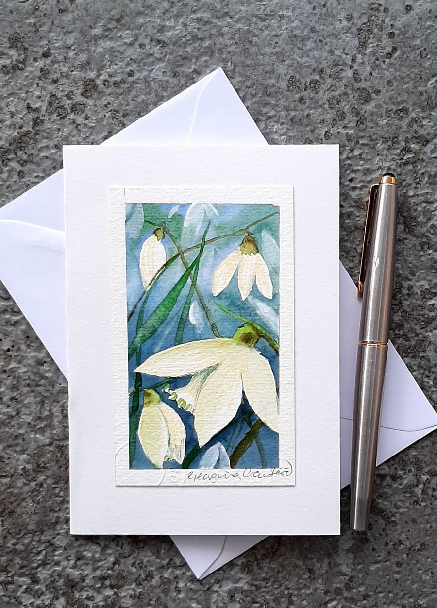 Watercolour Painting. Handpainted Blank Card