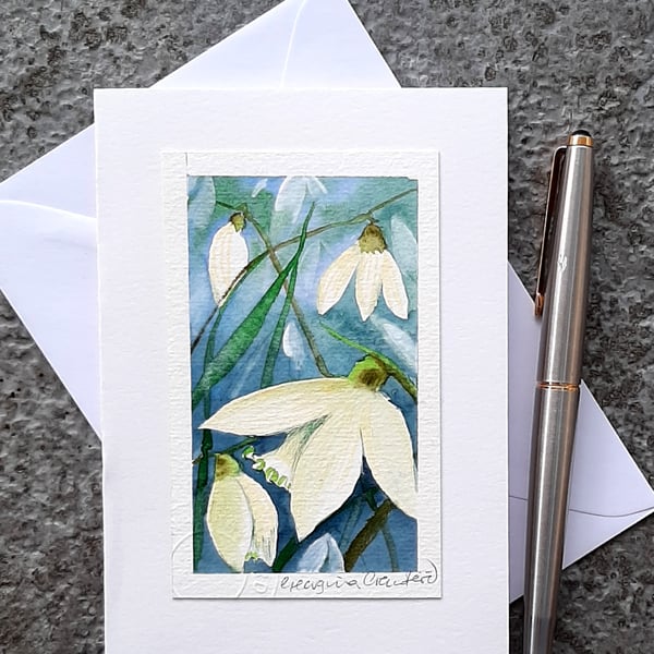 Watercolour Painting. Handpainted Blank Card