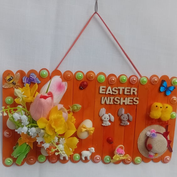 Handmade Easter wishes wall decoration