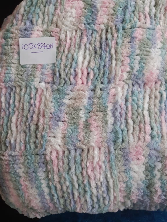 Super Soft Patterned Baby Blanket Green Pink Blue mix