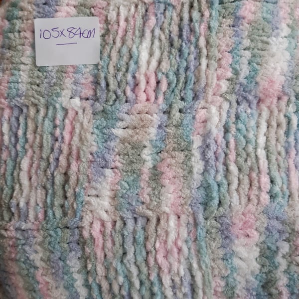 Super Soft Patterned Baby Blanket Green Pink Blue mix