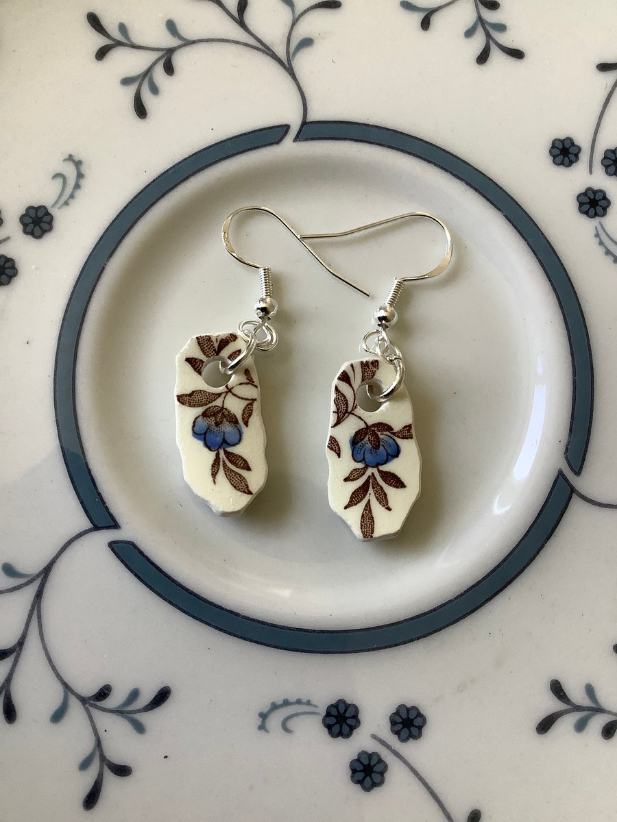 Handmade Ceramic Earrings One of a Kind Sterling Silver Eco Friendly Gifts