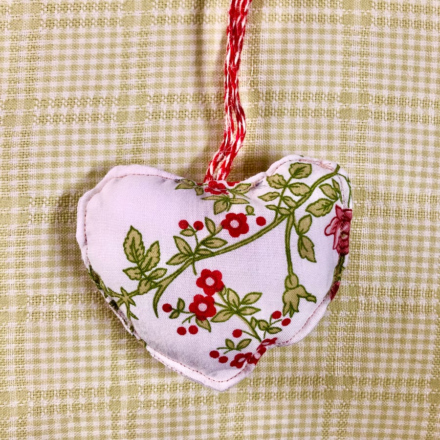 Red and White Floral Heart Decoration