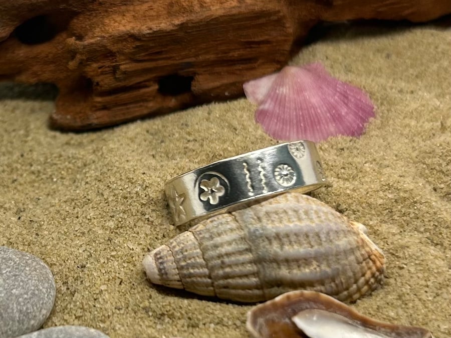 Sterling silver, one of a kind, handmade ring, Stars