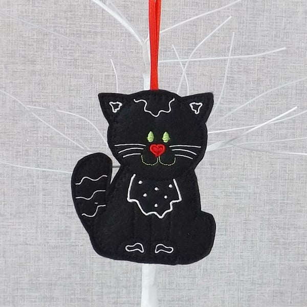 Cat decoration, black cat decoration, hanging decoration.
