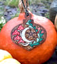 Toadstool Moon Pyrography Hanging Decoration