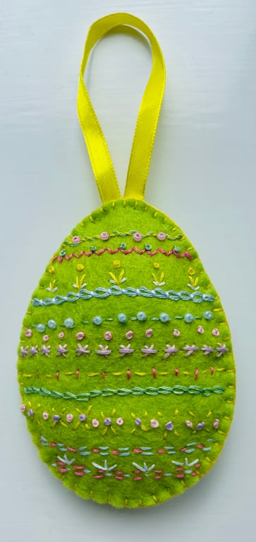 Easter felt embroidered egg