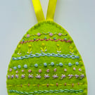 Easter felt embroidered egg
