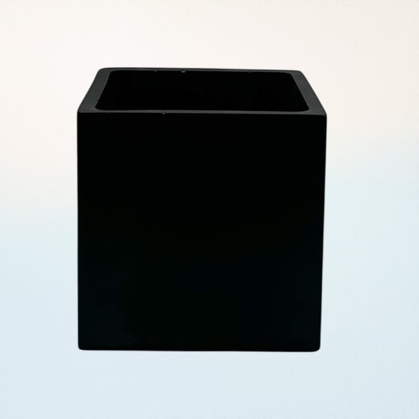 Black Plant Pot Cube - Square Pot Holder (CPP18)