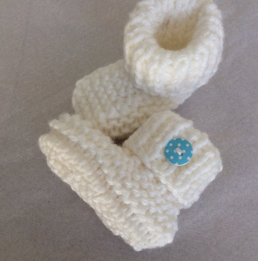 Hand knitted baby booties