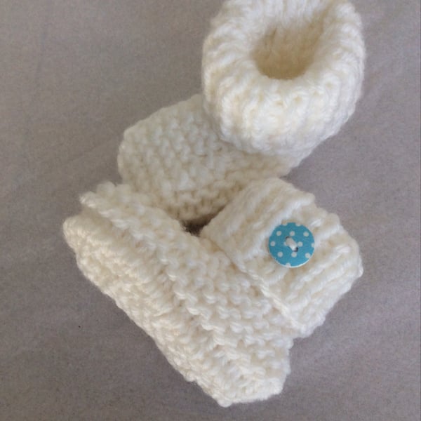 Hand knitted baby booties