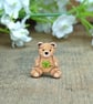 Four Leaf Clover Tiny Bear Pin, Handmade Small Lucky Teddy Pin, Good Luck Gift
