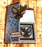 Handmade 3D Raven Card – Hand Cut Gothic Stained Glass Style Greeting Card - Image 2