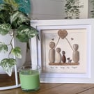 Personalsed Family Pebble Picture 8"x8"