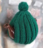 Small Tea Cosy for 2 Cup Tea Pot, Bottle Green, Hand Knitted - Image 2