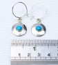 Handmade Turquoise sterling silver earrings. Embossed pattern, choice of stones. - Image 3