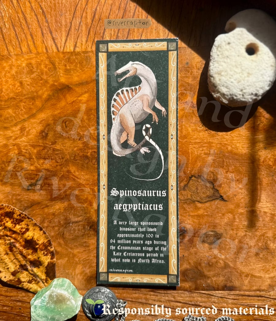 SPINOSAURUS BOOKMARK - Dinosaur - Medieval-themed prehistory 