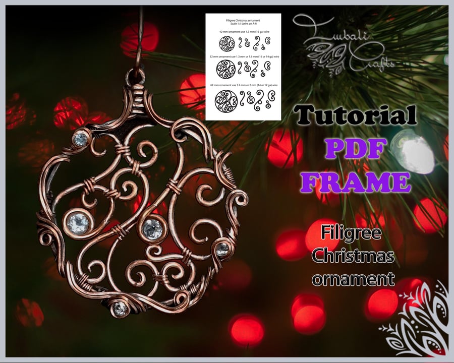 VIDEO TUTORIAL - Printable component template for 'Filigree Christmas ornament'