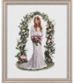 Laura by John Clayton – Completed Bridal Cross-Stitch in Ash Wood Frame