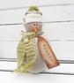 Handmade One of a Kind Primitive Snowman Decoration Free Standing - Image 3