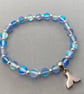 Mermaid Iridescent Stretch Bracelet with Stainless Steel Mermaid Tail Charm - Image 6